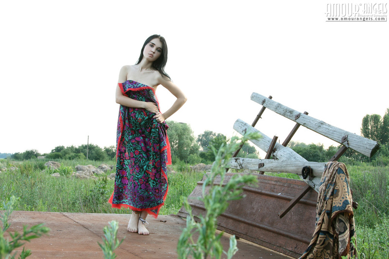 Small titted teen posing outdoor 00