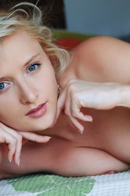 blue-eyed blonde Ukrainian babe